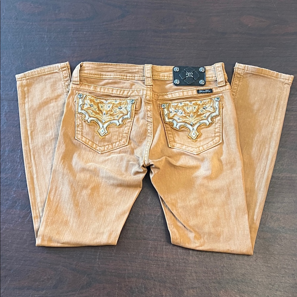 Miss Me Tan Brown Boot Cut Jeans Size 28